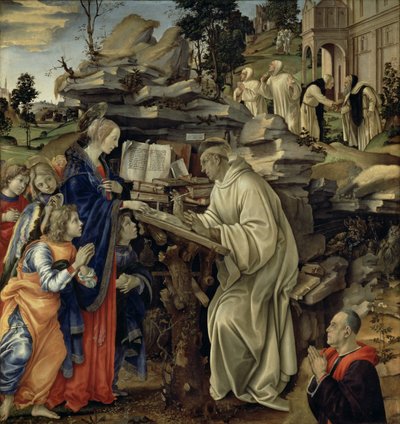 La visión de San Bernardo, c.1485-87 (detalle) de Filippino Lippi